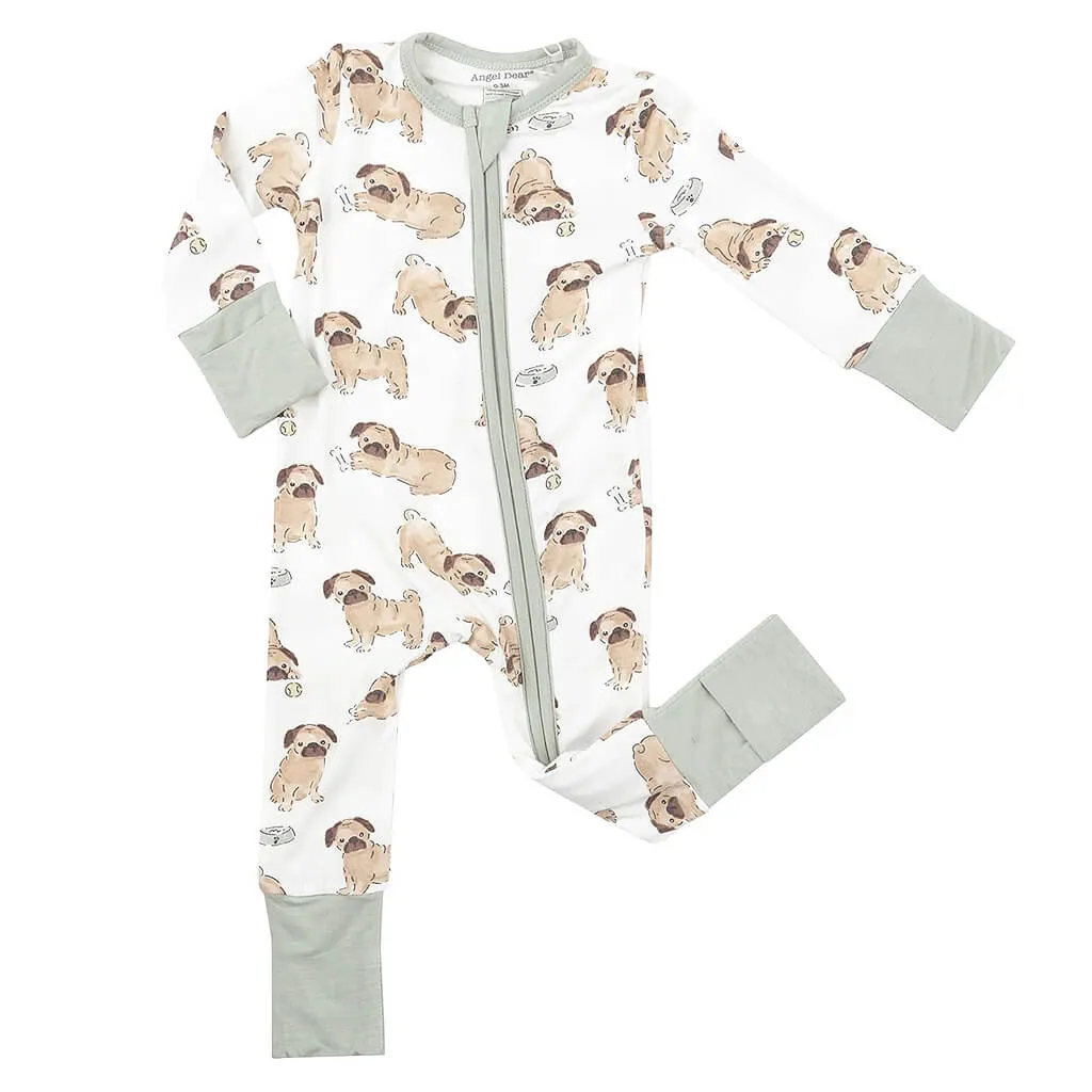 2-Way Zipper Romper Pugs