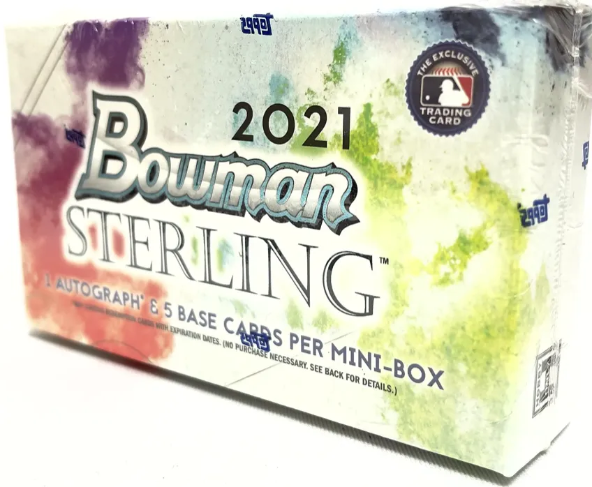 2021 Bowman Sterling Baseball Hobby Box 5 Packs Per Box, 6 Cards Per Pack