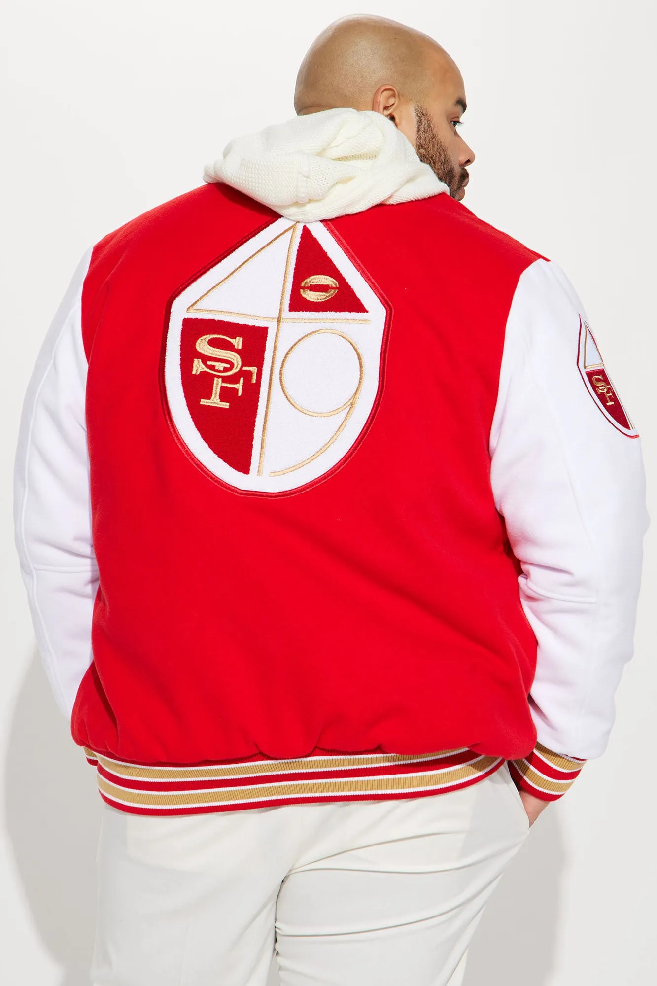 49ERS Varsity Jacket - Red/White