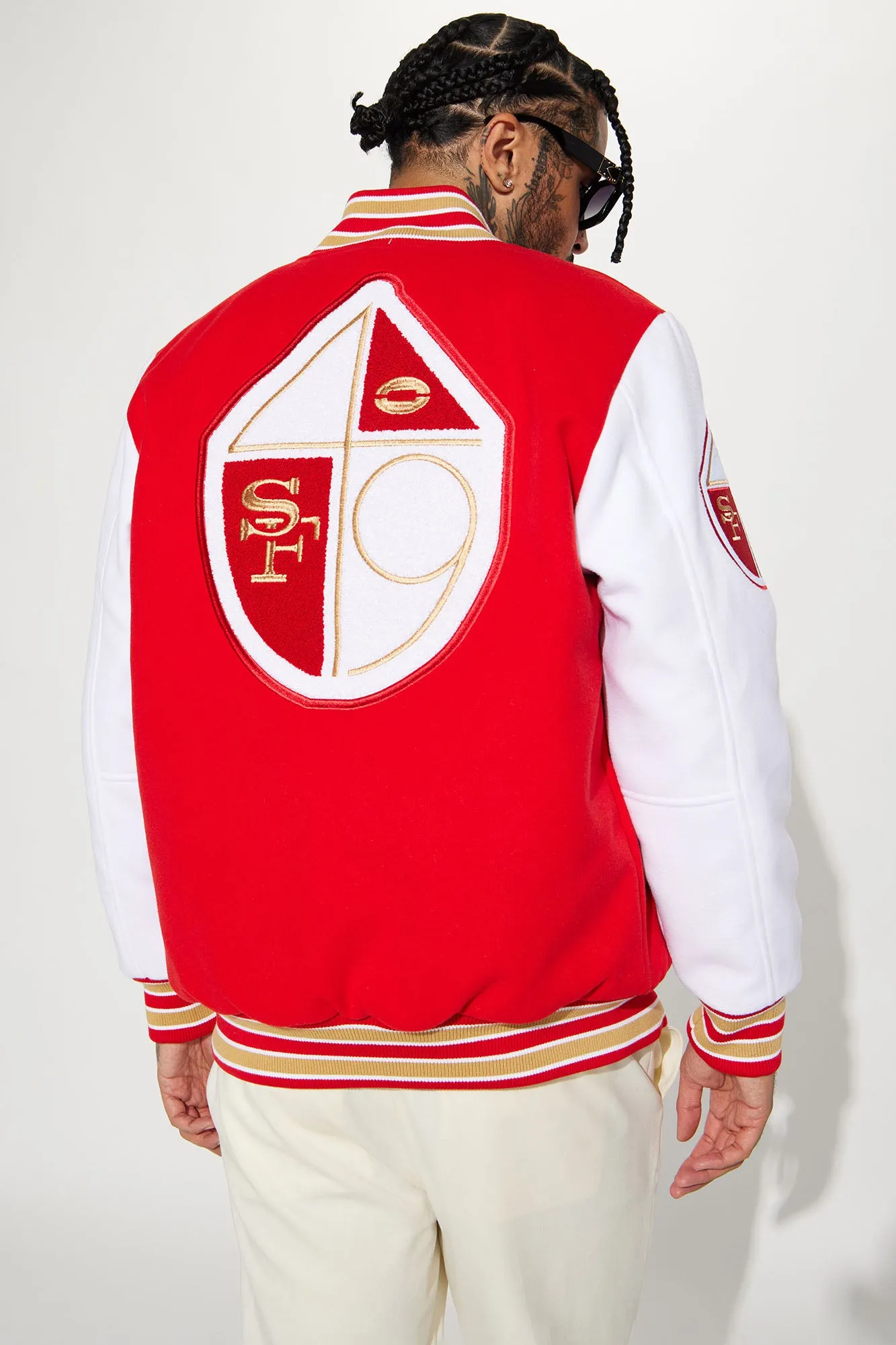 49ERS Varsity Jacket - Red/White