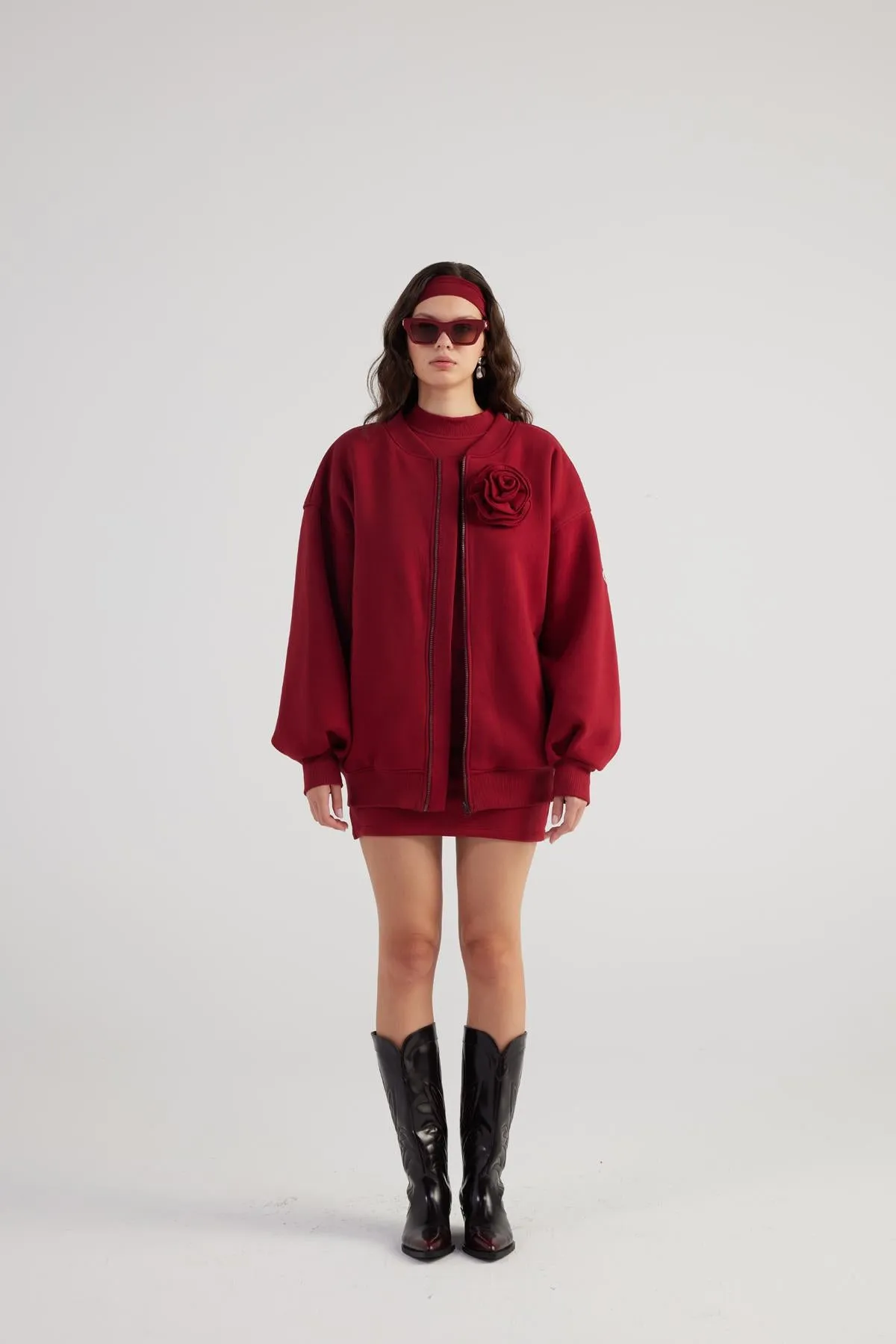 Alexa Bomber Jacket Burgundy