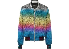 AMIRI Leopard Rainbow Bomber Jacket Multicolor