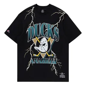 Anaheim Ducks Team Helmet Lightning Adult T-Shirt NHL by Majestic