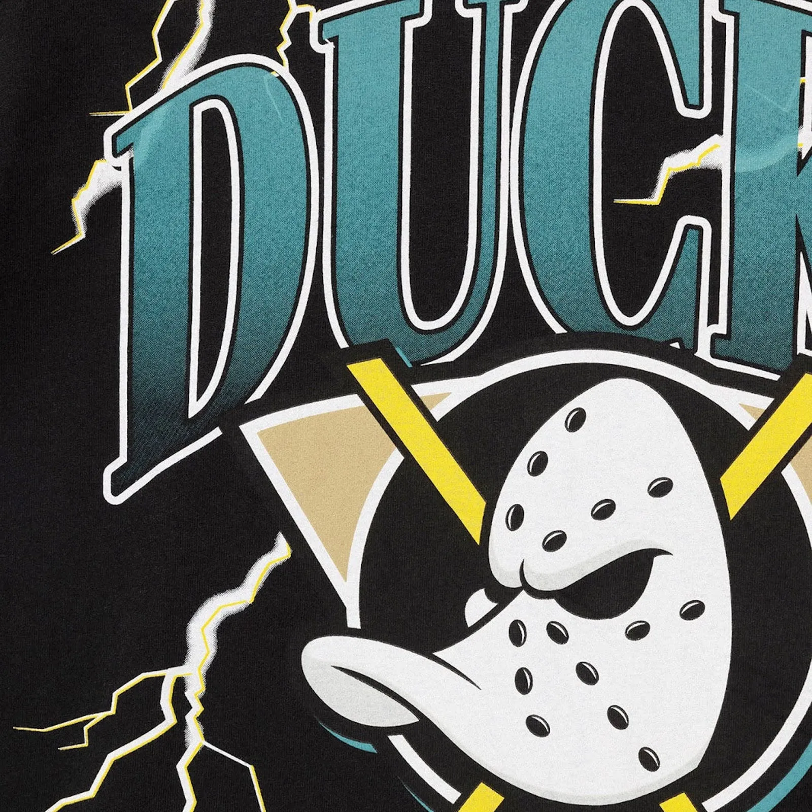 Anaheim Ducks Team Helmet Lightning Adult T-Shirt NHL by Majestic