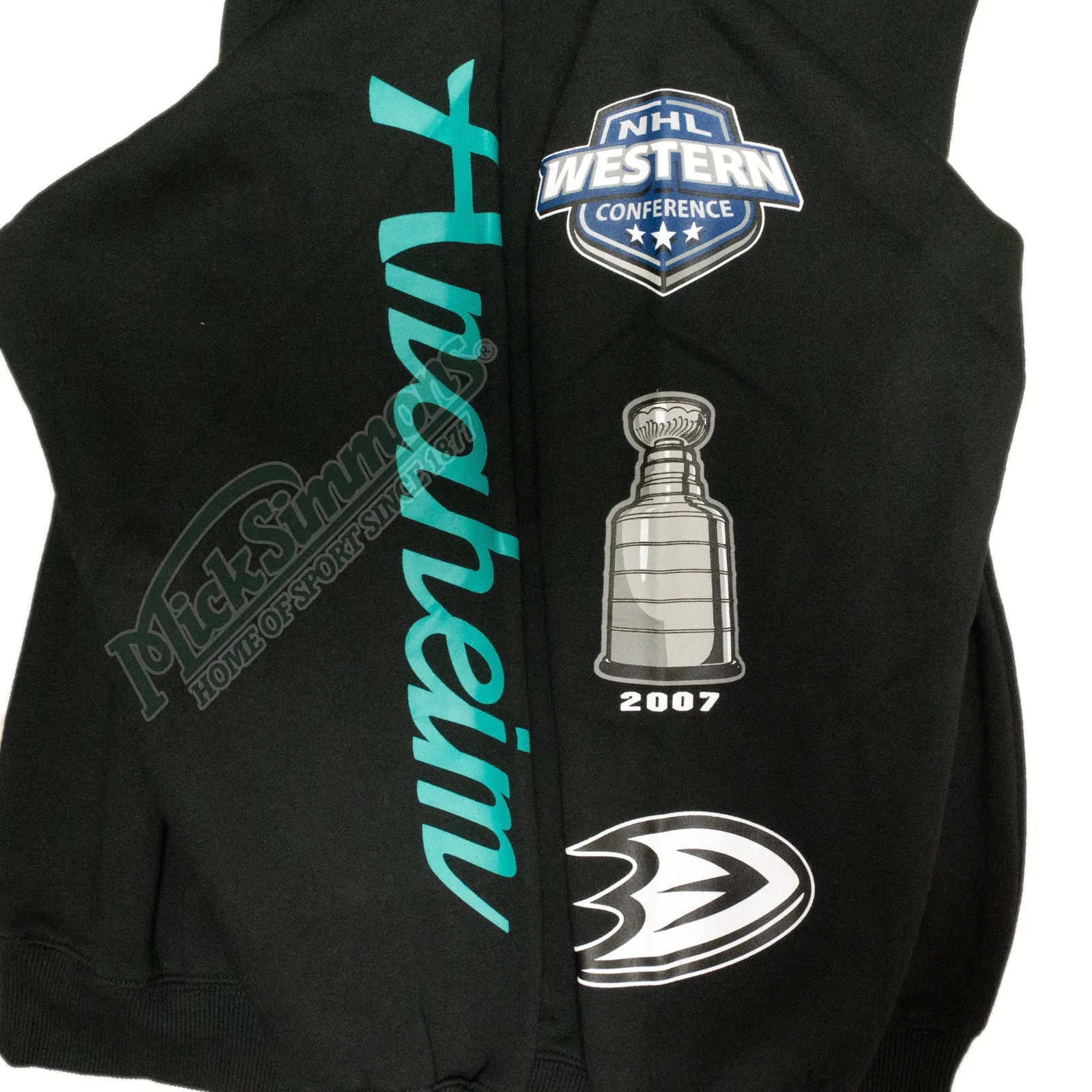 Anaheim Ducks Vintage OTH Hoodie NHL Faded Black By Majestic