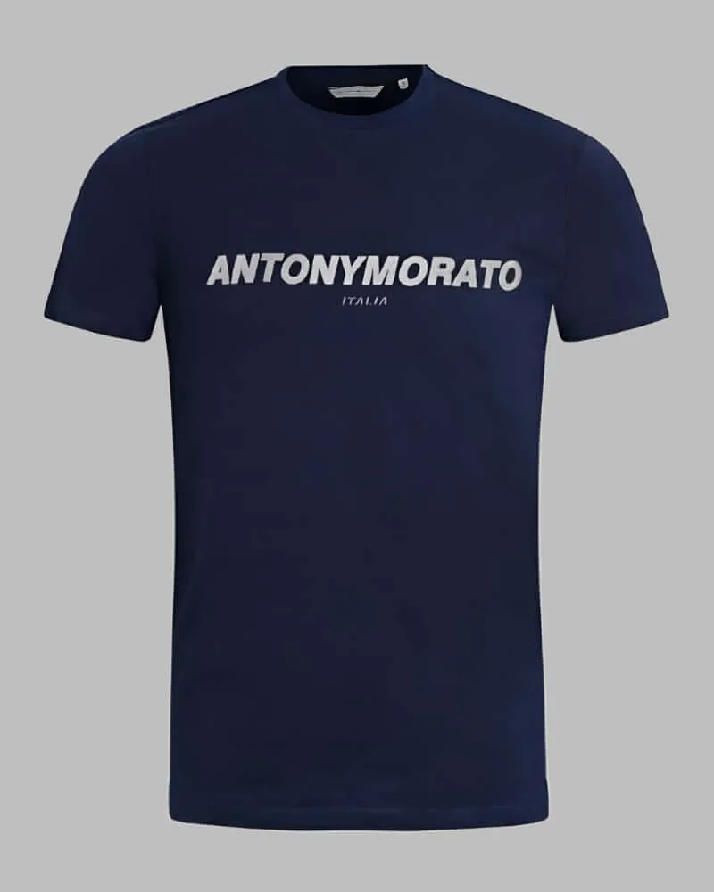 Antony Morato Bicolour Logo T Shirt Avio Blue