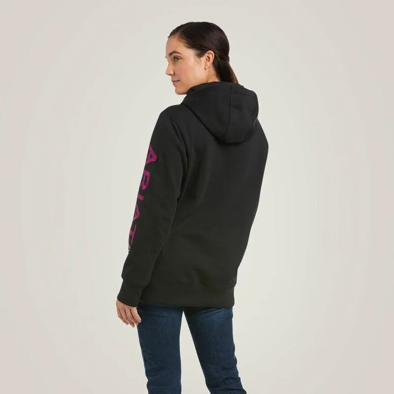 Ariat Women's Rebar Graphic Hoodie in Black & Purple 10037620