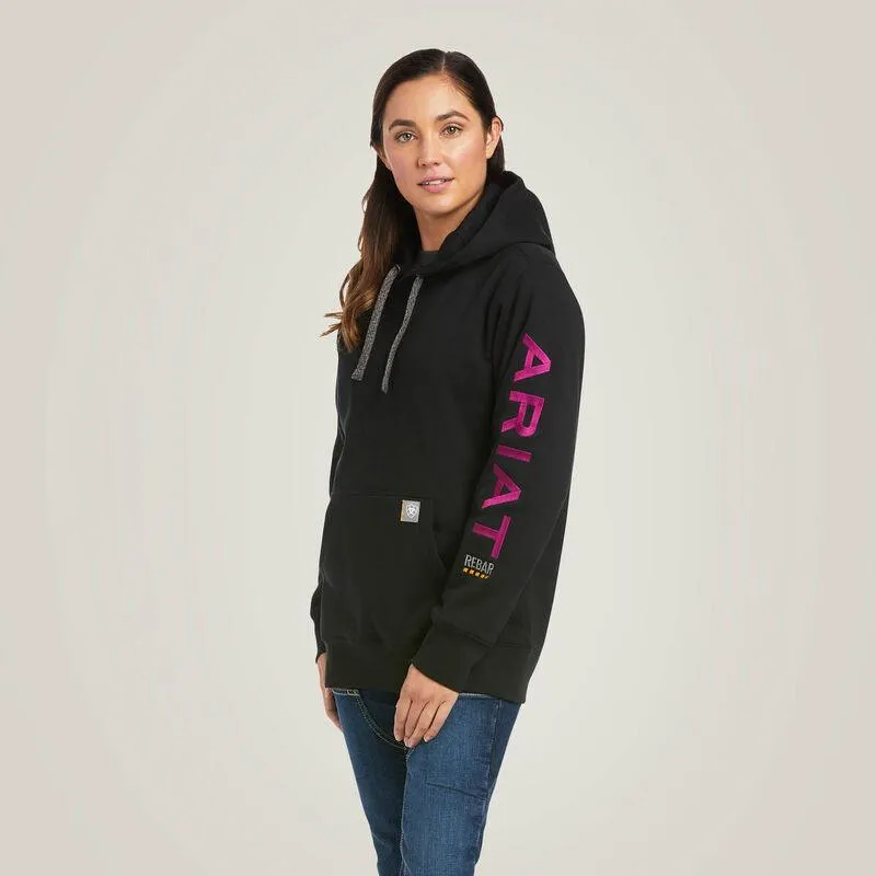 Ariat Women's Rebar Graphic Hoodie in Black & Purple 10037620