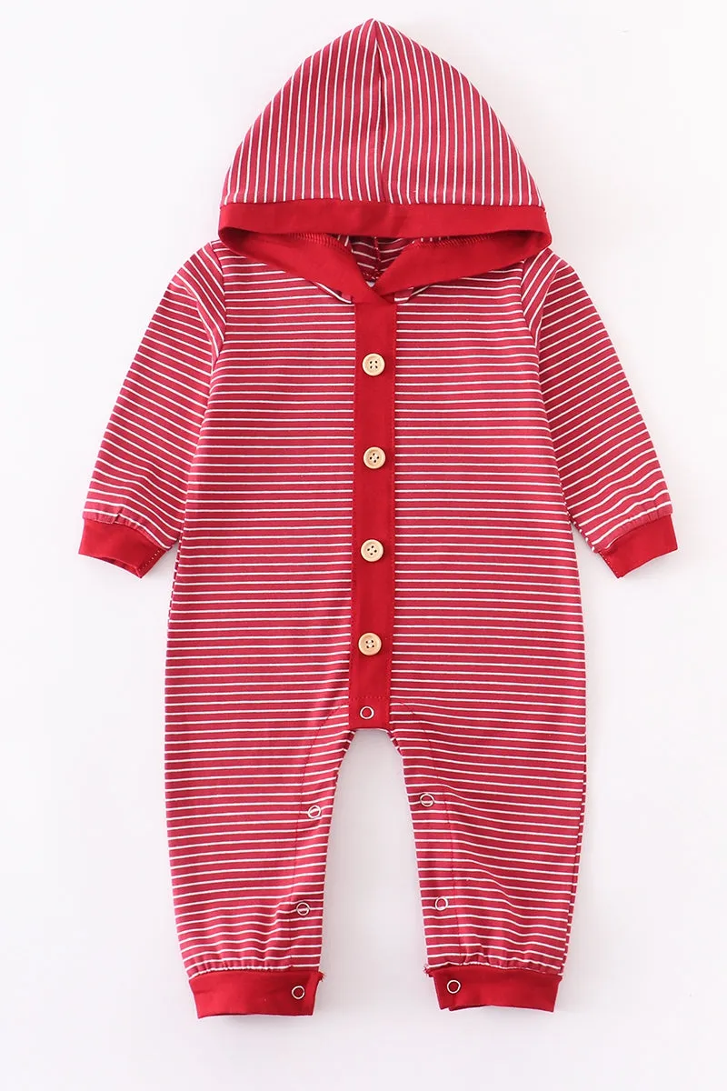 Baby Boy Button Down Hoodie Romper