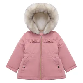 Baby Toddler Girls' Water-Resistant Puffer Jacket Sherpa Fleece Lined Parka Coat (6-24M, 2T-4T)