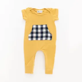 Bamboo Zipper Romper in Buttercup