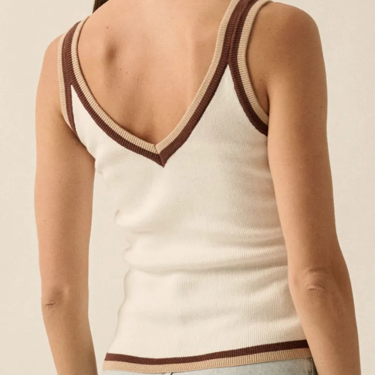 Barlette Colorblock Inverted V-Hem Sweater Tank