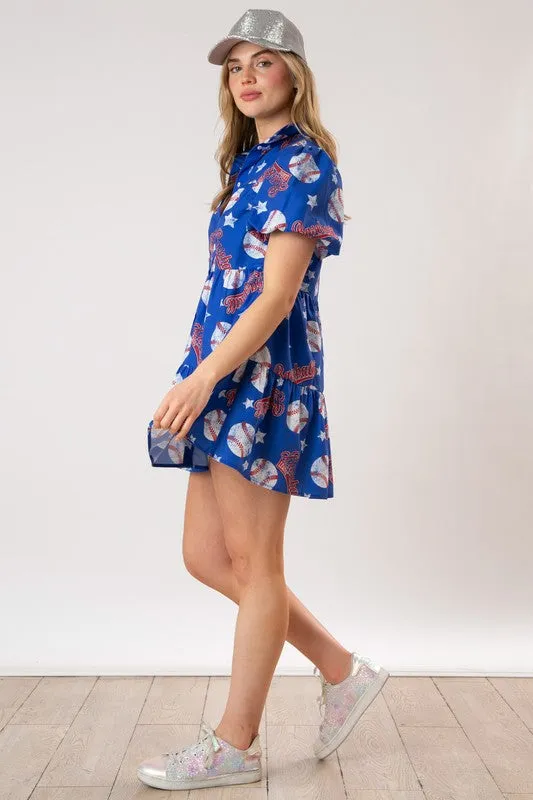 Baseball Print Dress