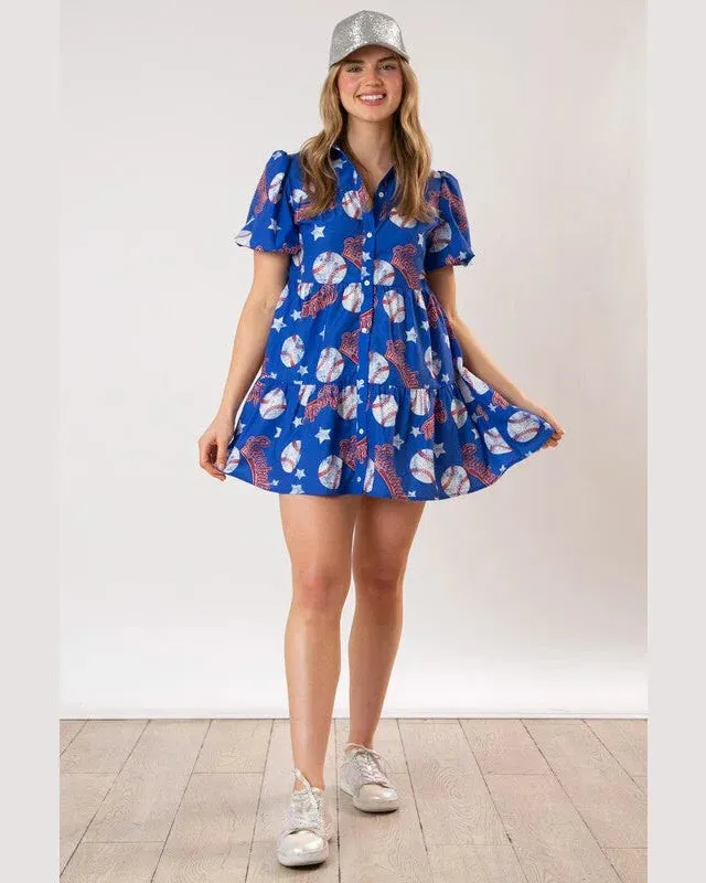 Baseball Print Dress