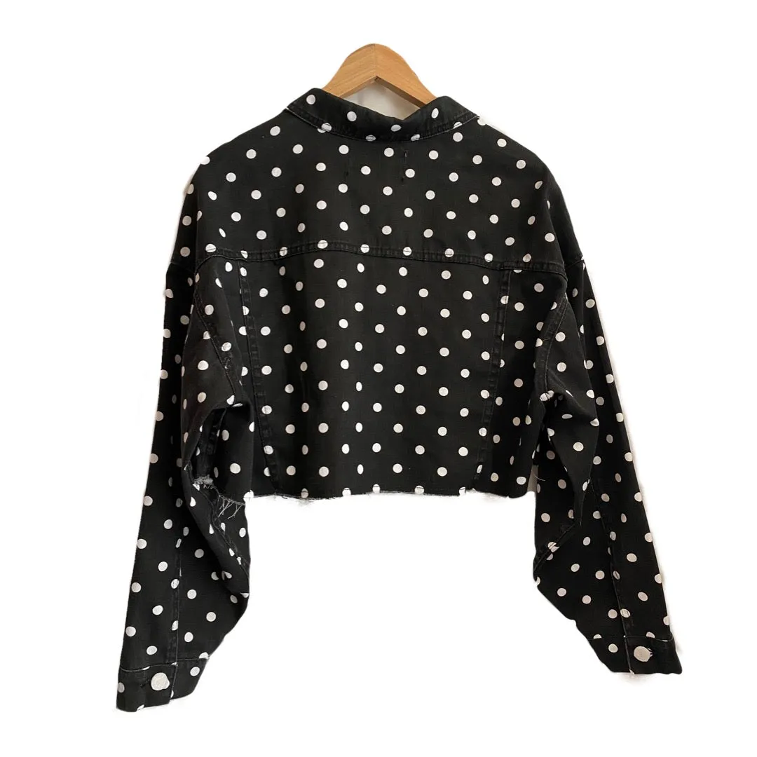 Black and White Polka Dot Denim Jacket