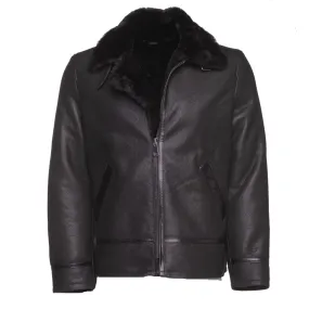 Black B3 Bomber Aviator Shearling Jacket