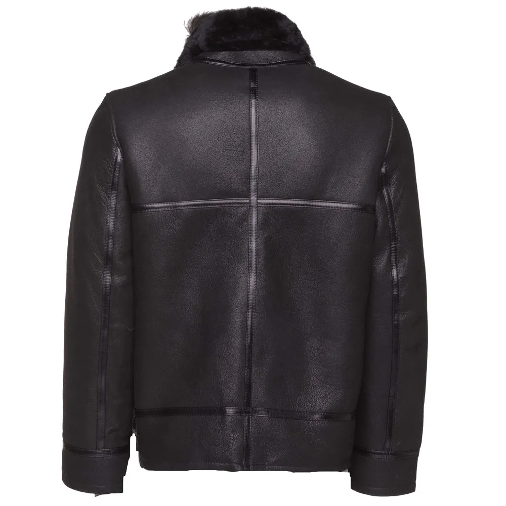 Black B3 Bomber Aviator Shearling Jacket