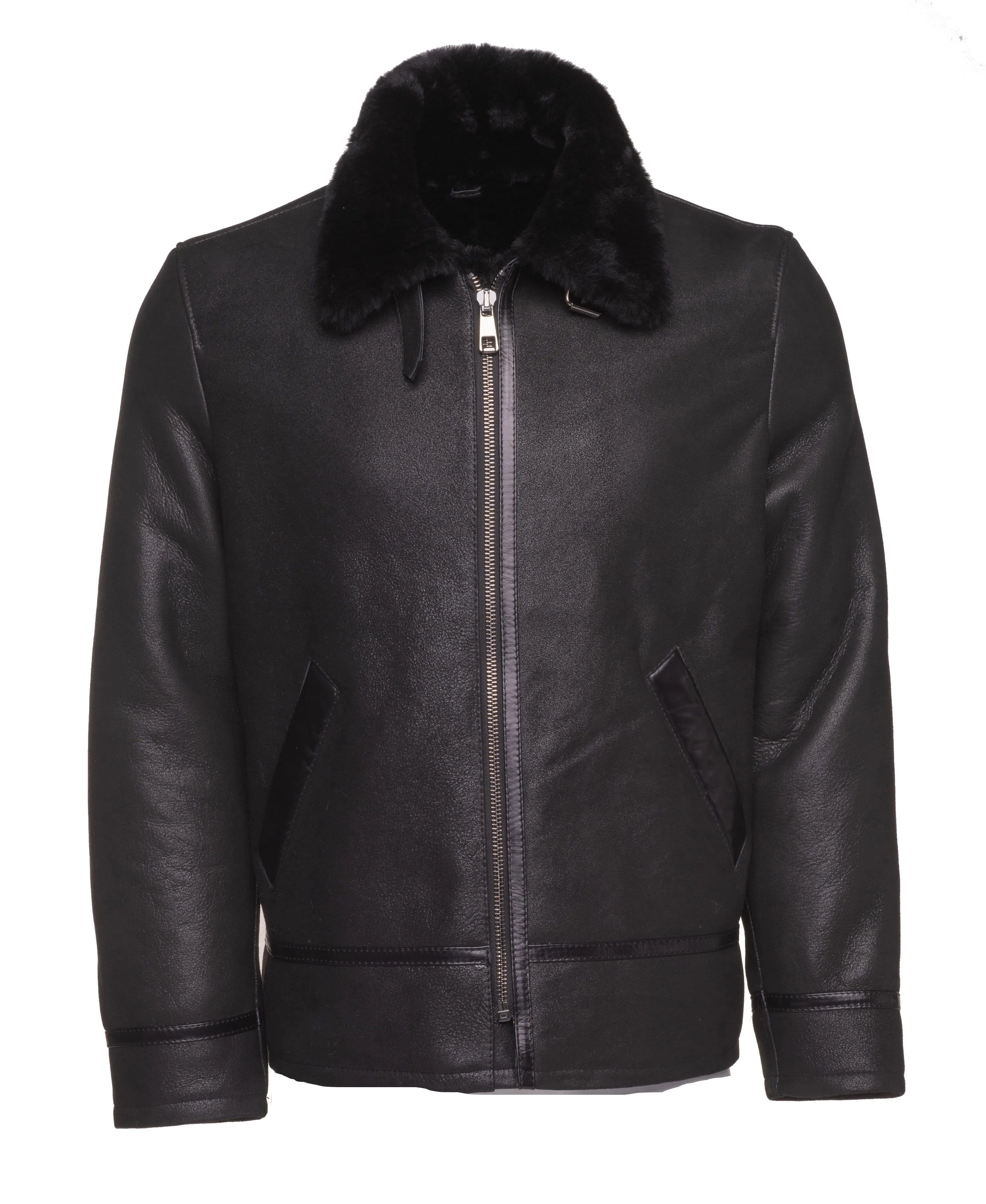 Black B3 Bomber Aviator Shearling Jacket