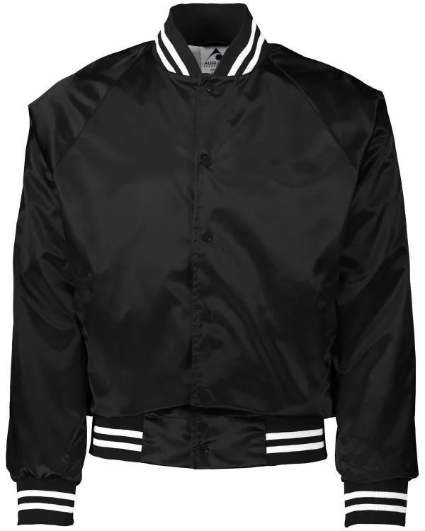 Blank Satin Striped Baseball Jacket