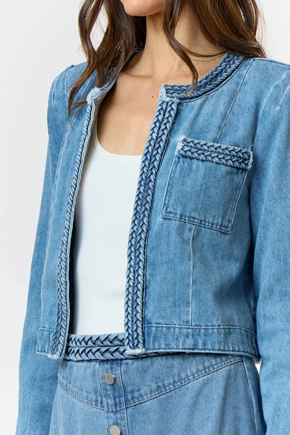 Braided Denim Jacket