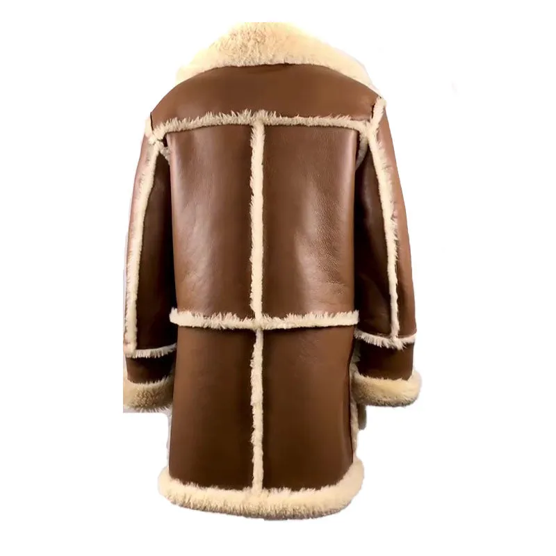 Brock's Brown shearling overcoat