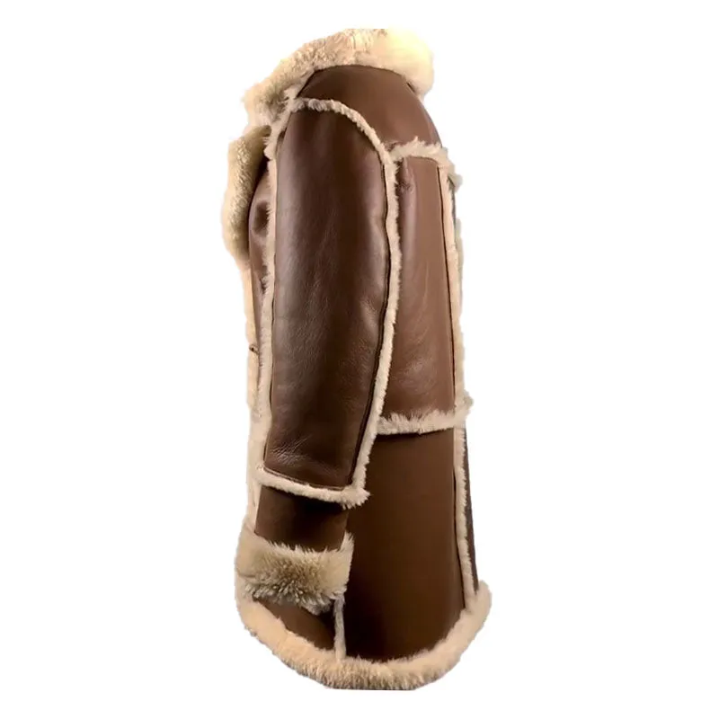 Brock's Brown shearling overcoat