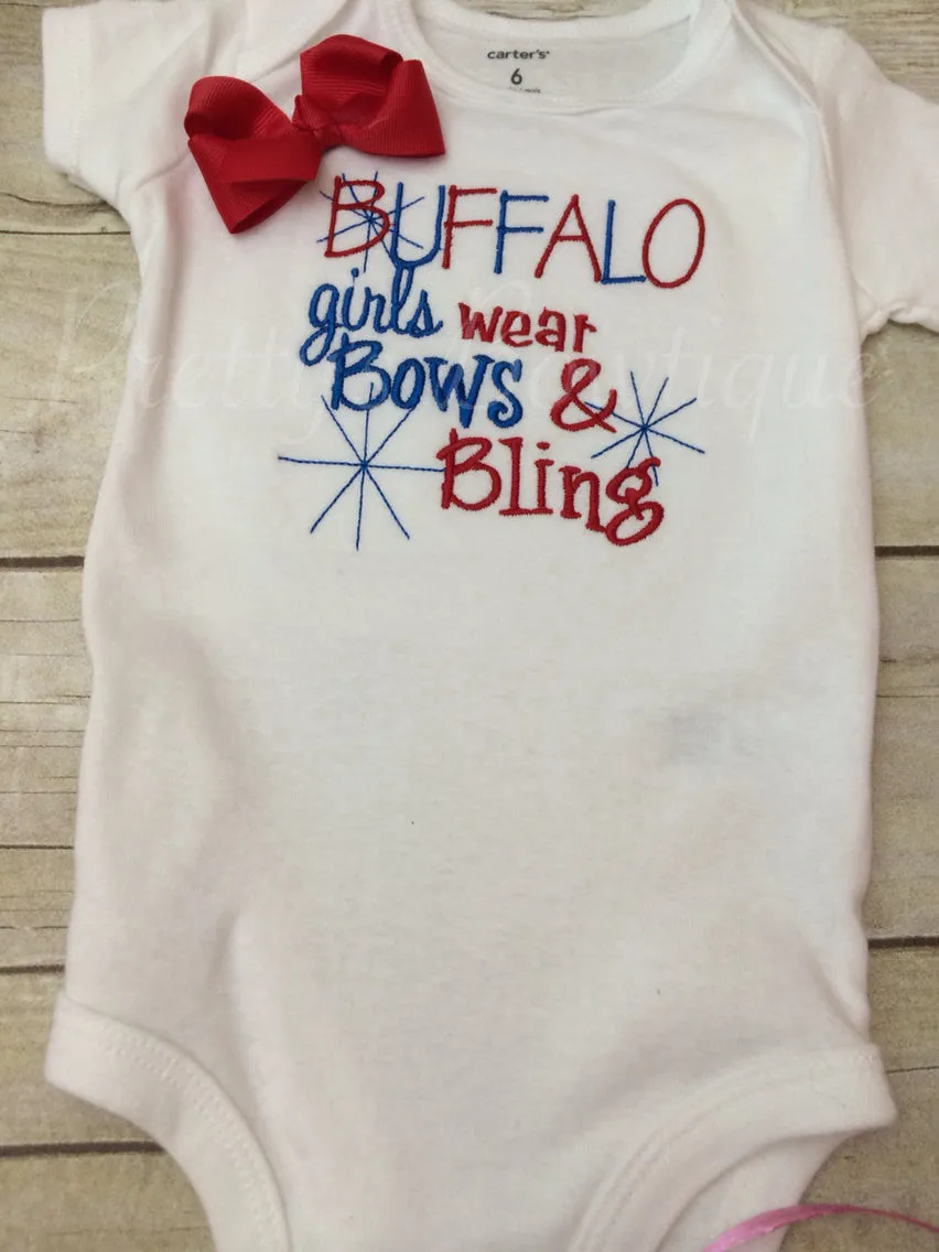 Buffalo Shirt Insprired Girls wear Bows & Bling