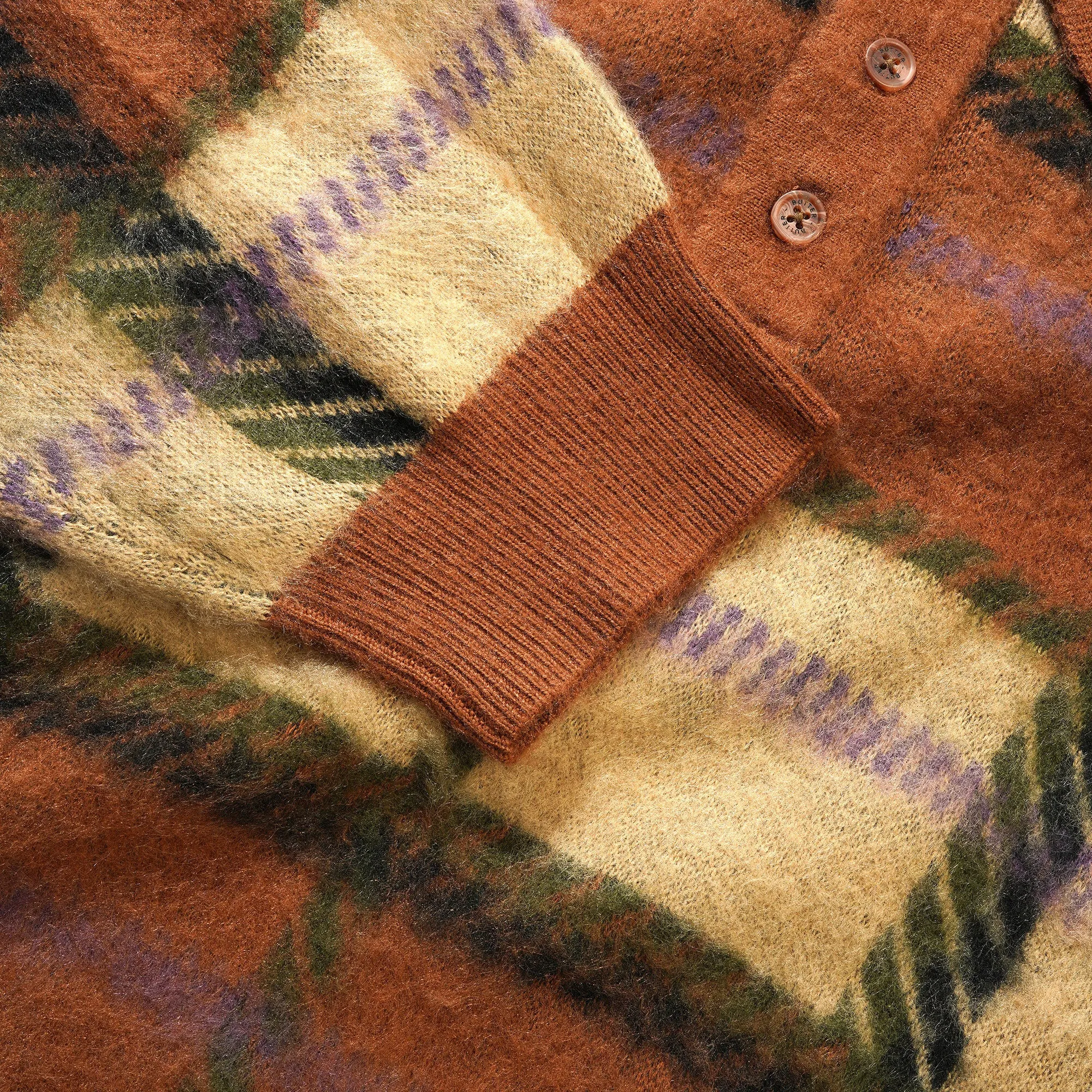 Butter Goods Ivy Button Up Knit Sweater Brown/Tan