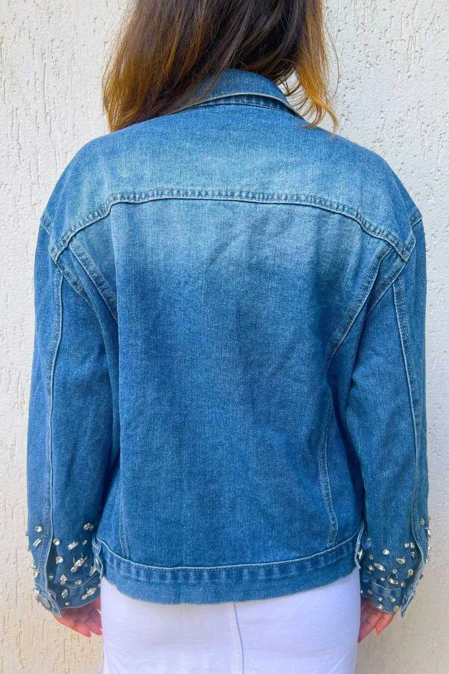 Cameo Rhinestone Denim Jacket