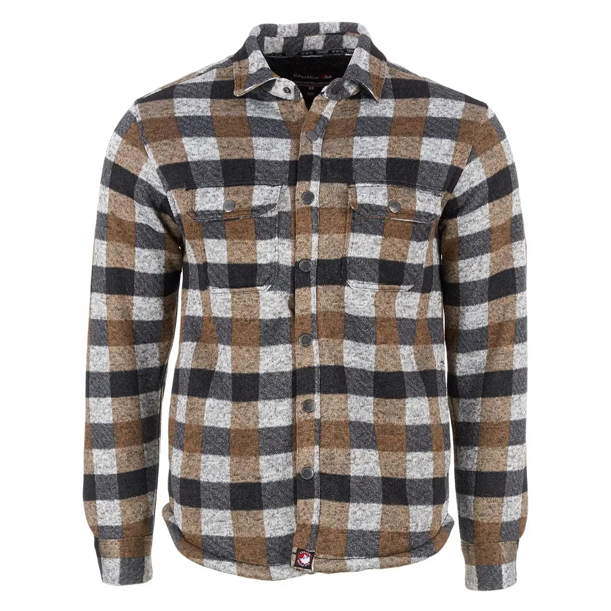 Canada Weather Gear Men's Sherpa Lined Buffalo Plaid Shirt Jacket