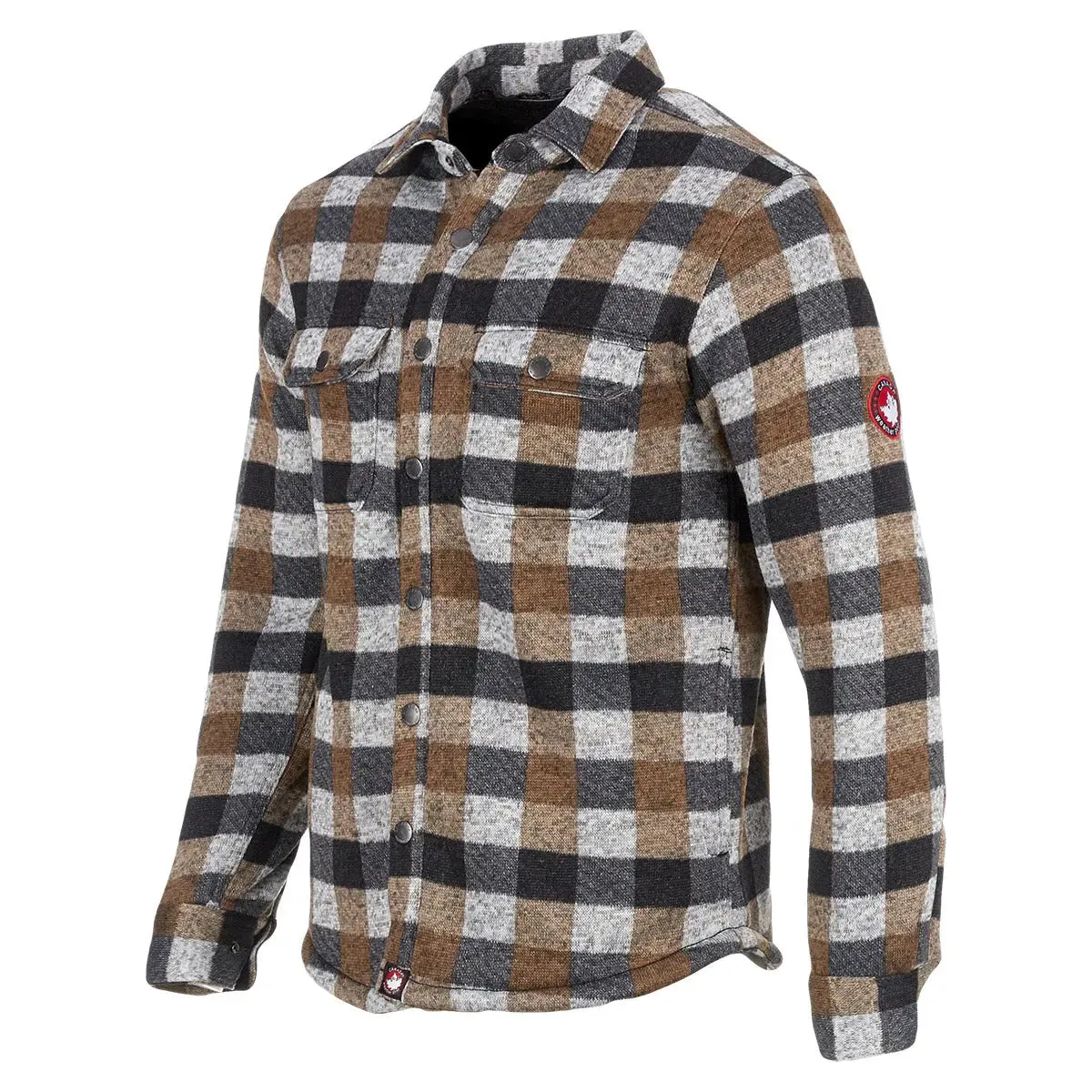 Canada Weather Gear Men's Sherpa Lined Buffalo Plaid Shirt Jacket