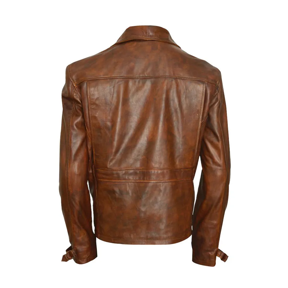 Captain America's Brown Biker Leather Jacket