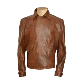 Captain America's Brown Biker Leather Jacket