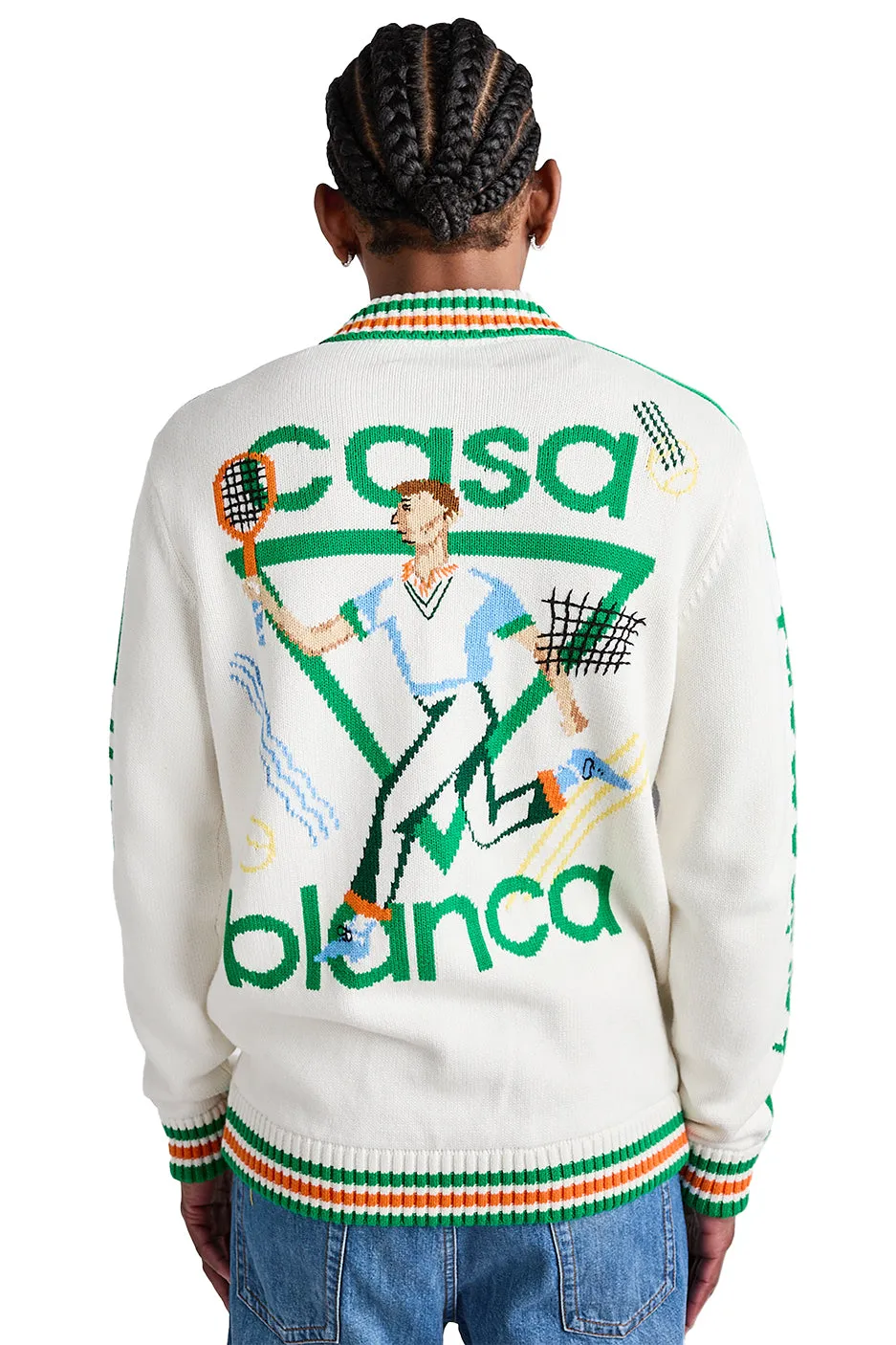 Casablanca Le Jeu Intarsia Knit Jacket 'White'