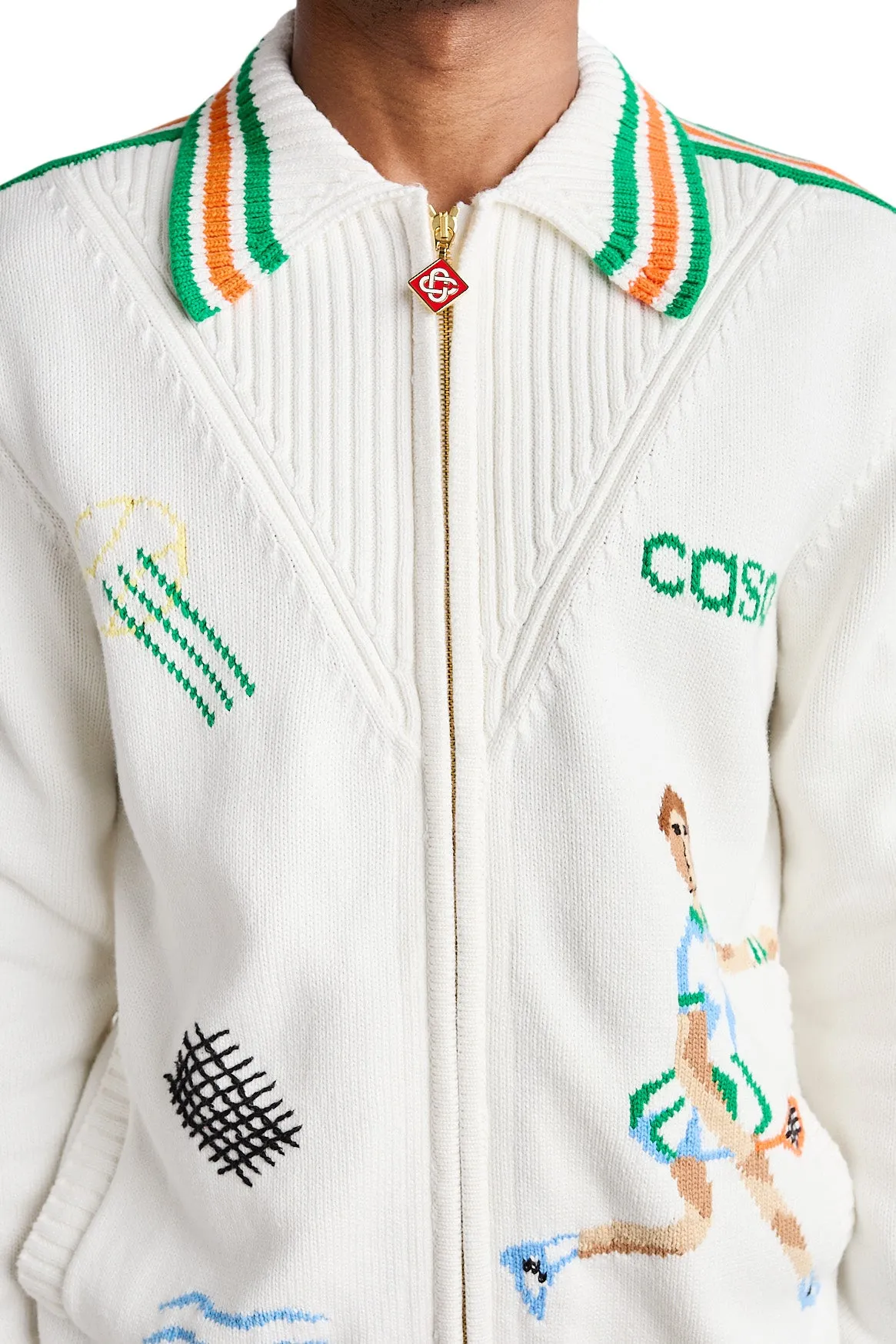 Casablanca Le Jeu Intarsia Knit Jacket 'White'