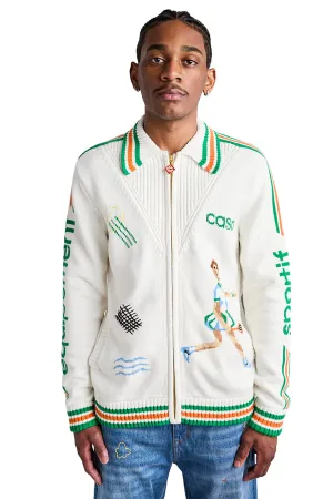 Casablanca Le Jeu Intarsia Knit Jacket 'White'