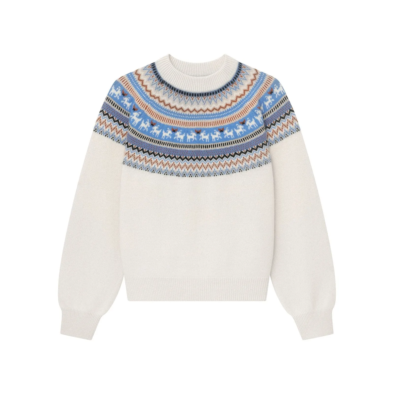 Cashmere Goat Fair Isle Crewneck Sweater