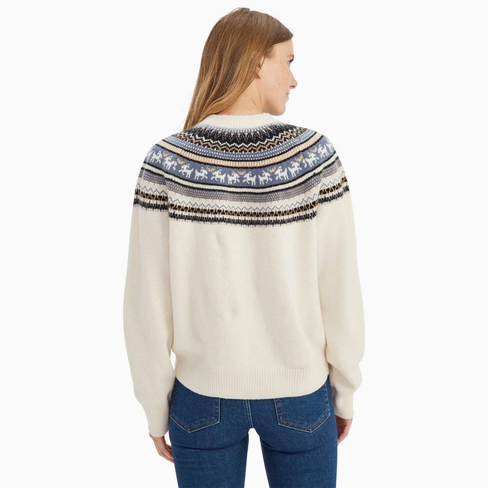 Cashmere Goat Fair Isle Crewneck Sweater