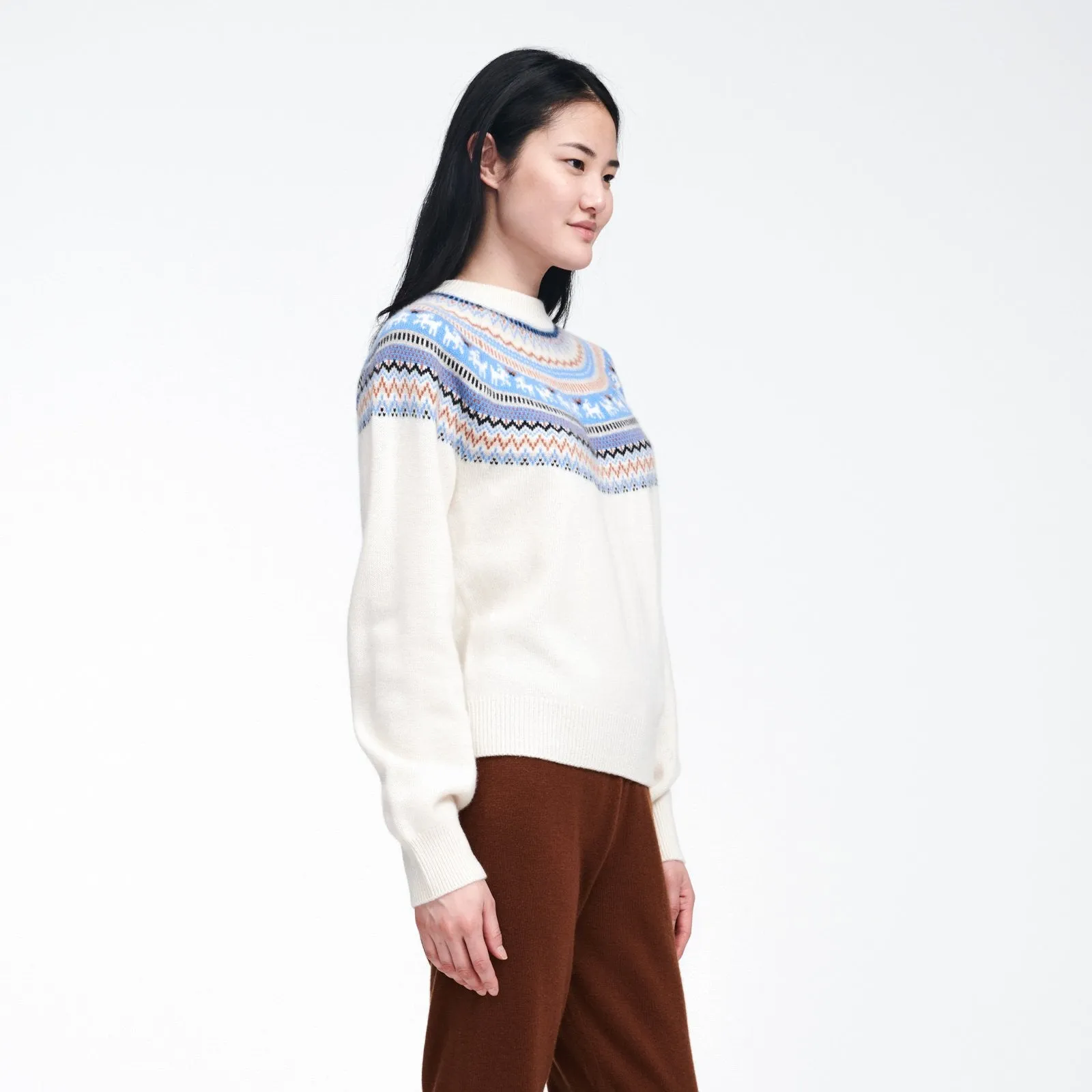 Cashmere Goat Fair Isle Crewneck Sweater