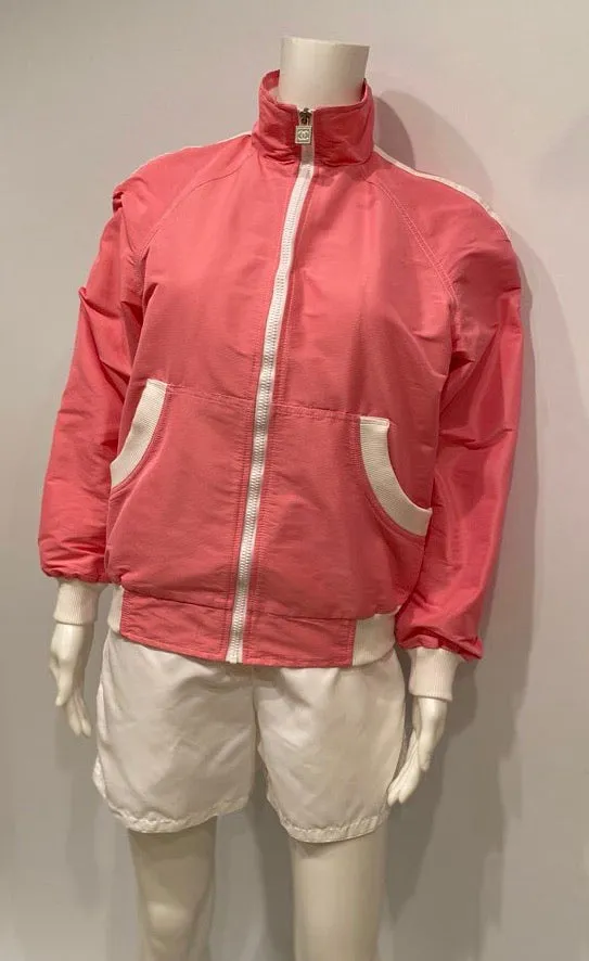 Chanel 08P, 2008 Spring Pink White Sport Bomber windbreaker Jacket FR 38 US 6