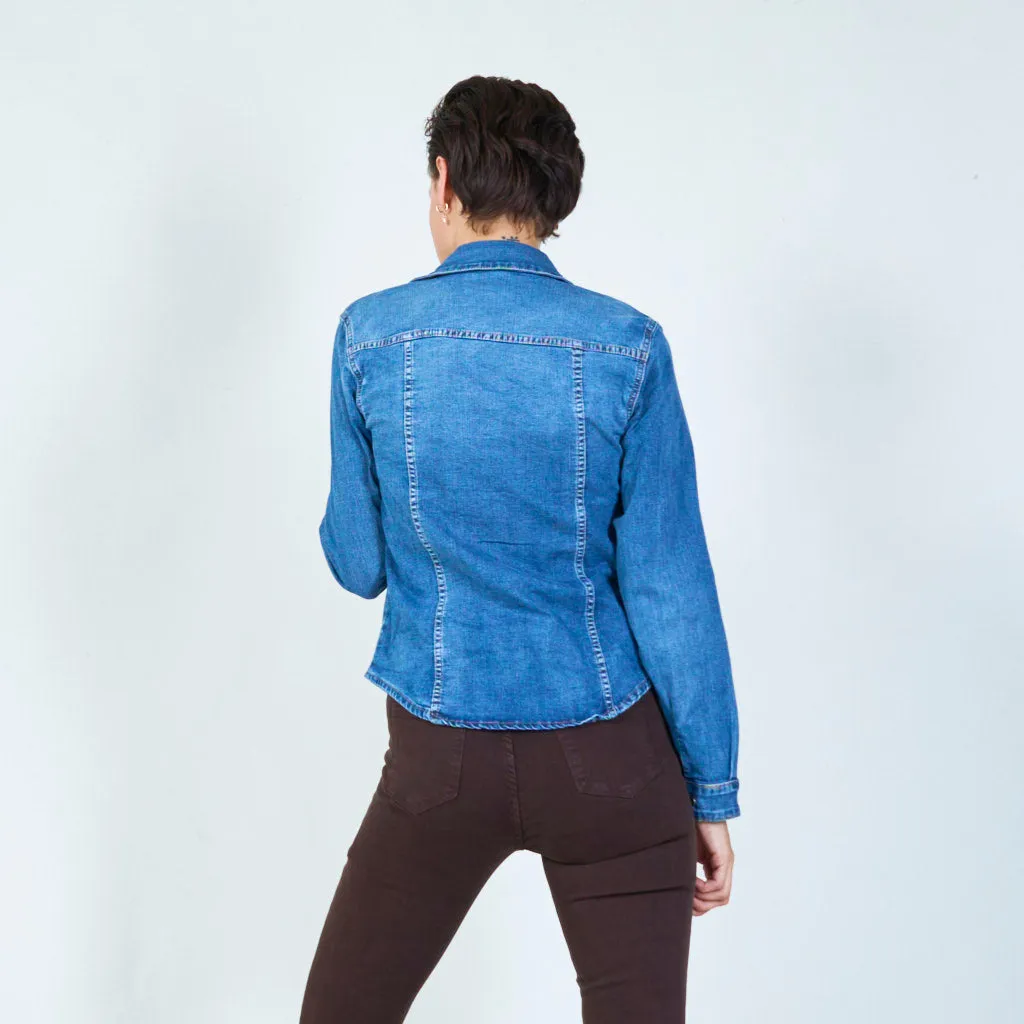 Classic denim shirt jacket wholesale