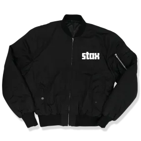 Classic Finger Snap Bomber Jacket (Black)