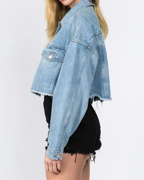 Crop Some Attitude Denim Jacket