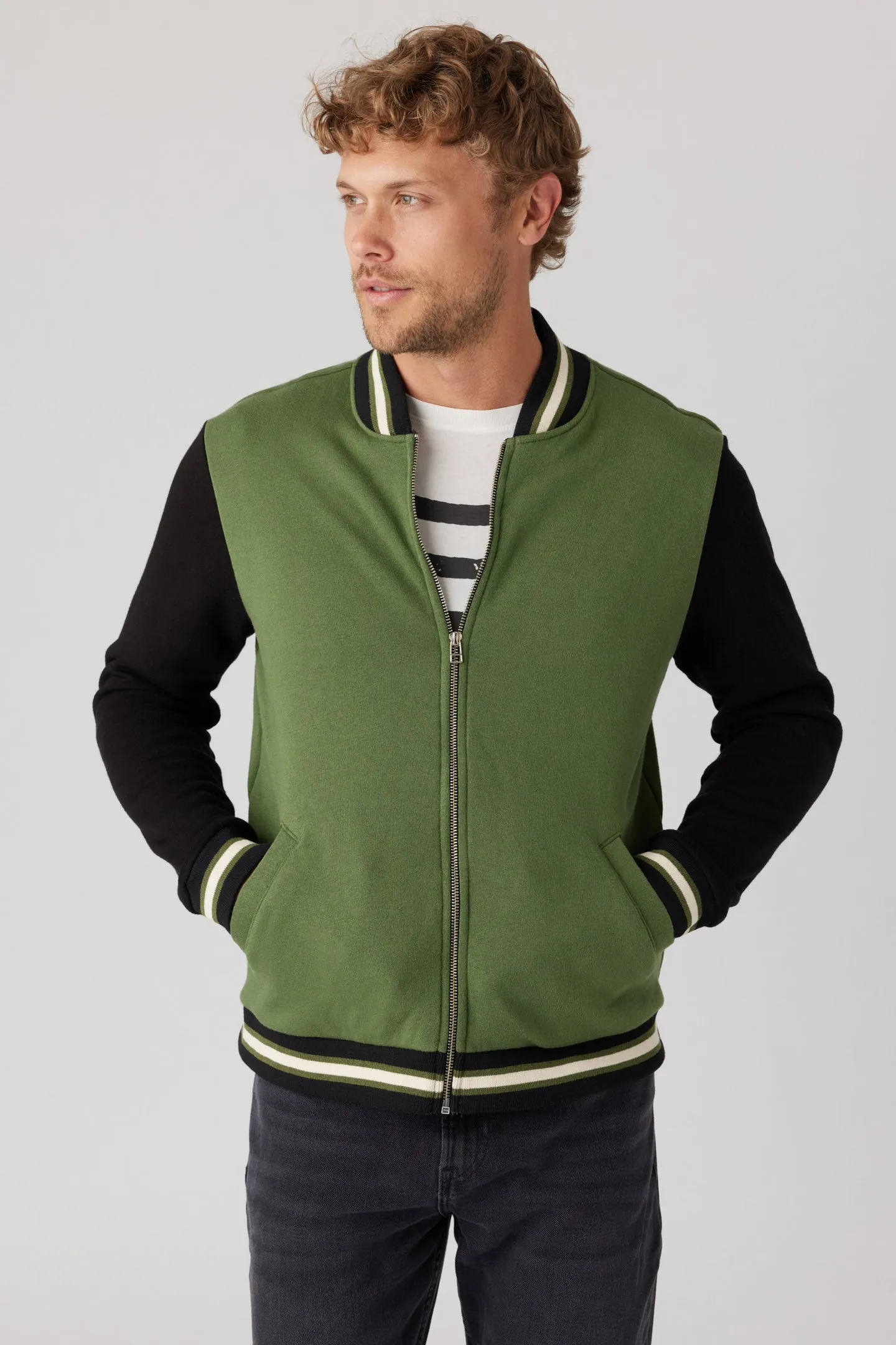 Cypress Stripe Bomber Jacket