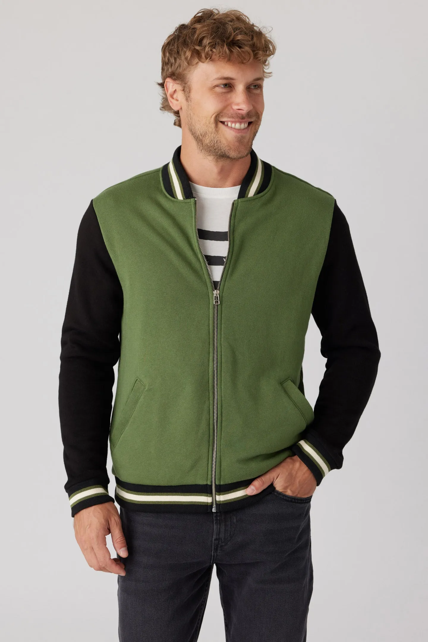 Cypress Stripe Bomber Jacket