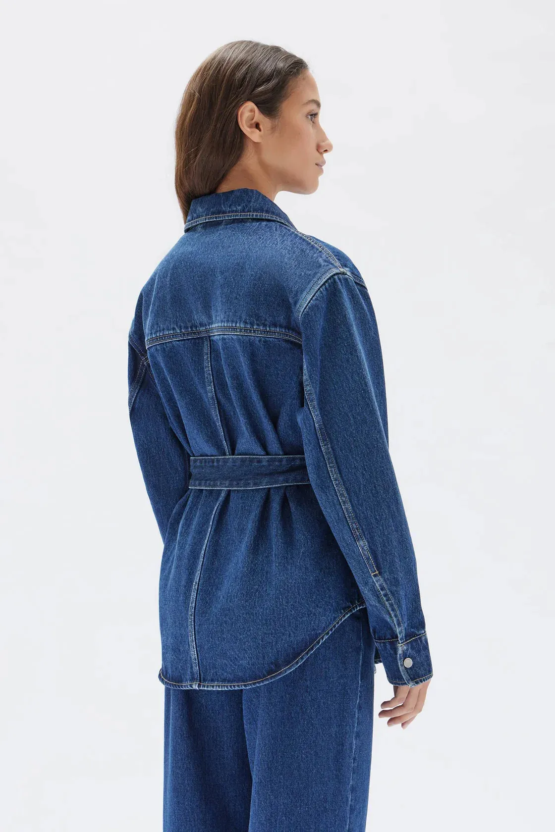 Denim Belted Jacket Heritage Blue