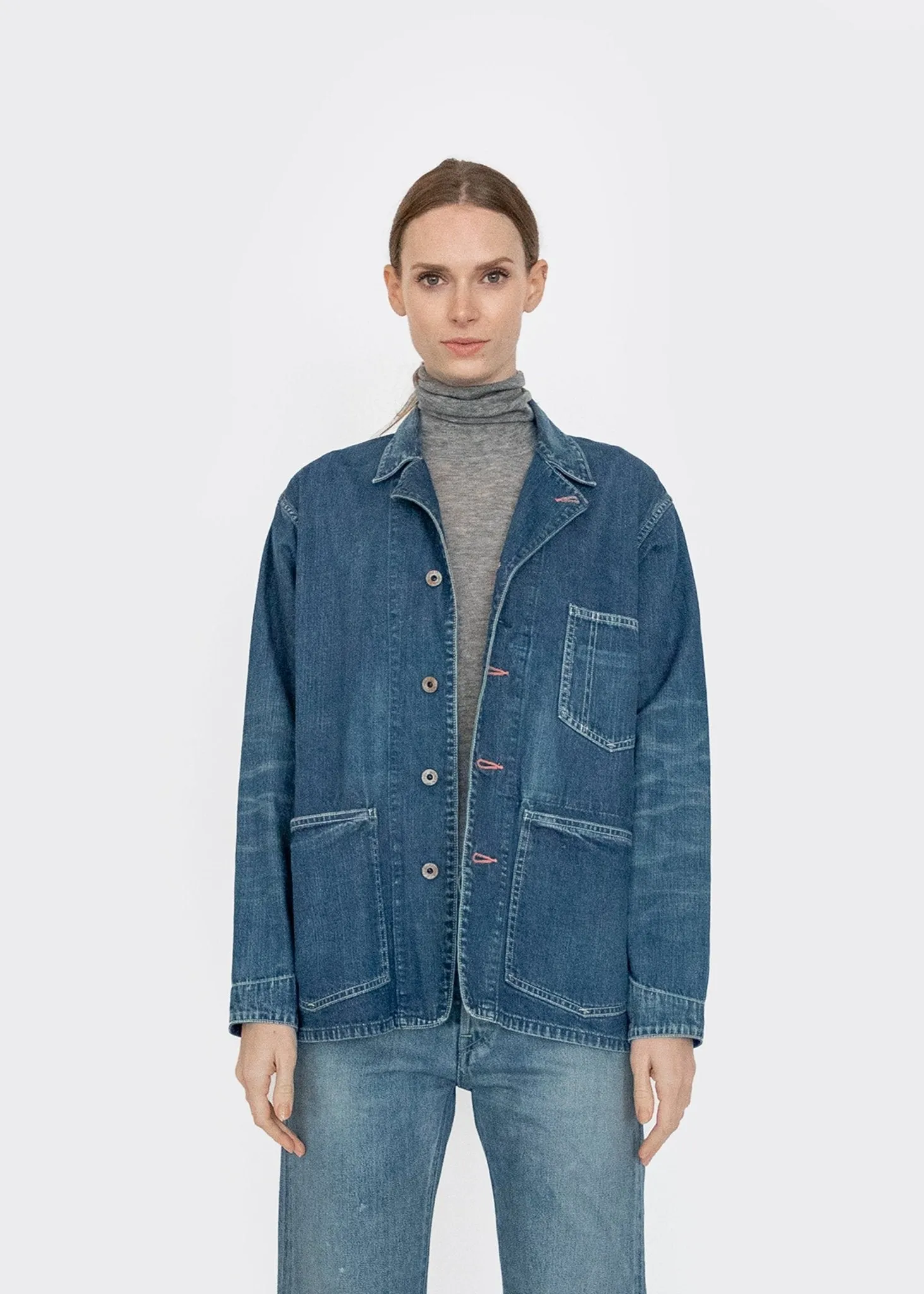 Denim Chore Jacket in Dark Wash