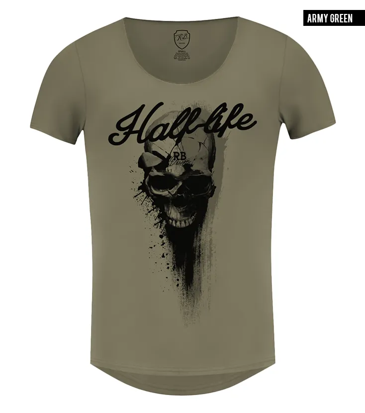 Designer Skull Men's T-shirt "Half-Life" / Color Option / MD811