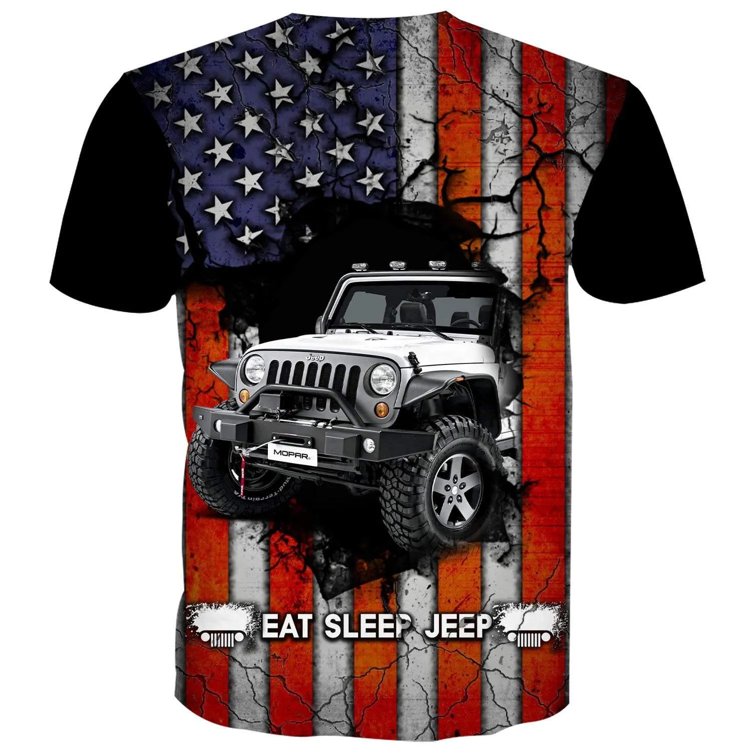 Eat Sleep Jeep Flag USA - Kid's T-Shirt