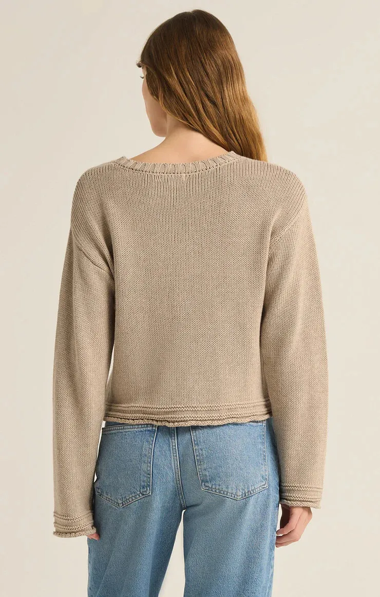 Emerson Cropped Sweater - Oatmeal Heather